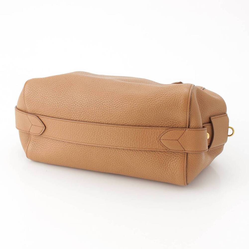 Prada Handbag Beige Triangle Leather Plate Shoulder Bag - Picture 5 of 10